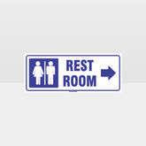 Custom Gate Signs,Rest Rooms Right Arrow White Background Sign
